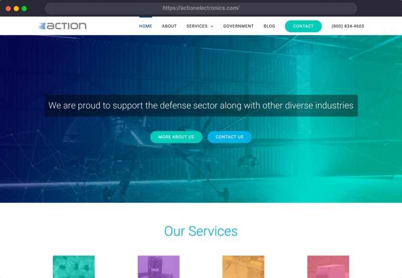 Action Electronics website screenshot